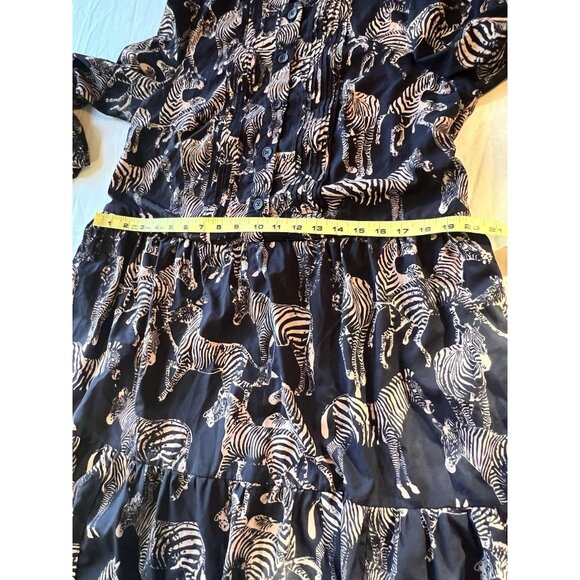 Eshakti Dress 1X MIDI Long Sleeve Tiered Gray Zebra Novelty Print Office - Picture 10 of 10